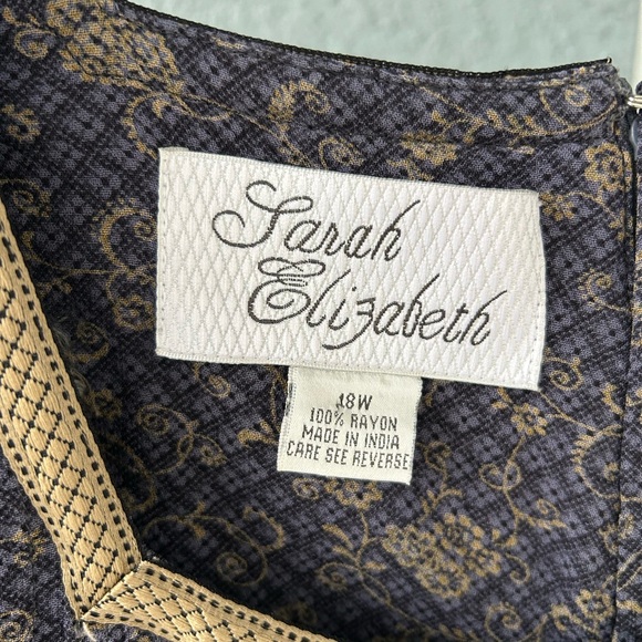 Sarah Elizabeth Vintage 18W Square Neck Cottagecore Prairie Modest Pleats Dress - Picture 7 of 7